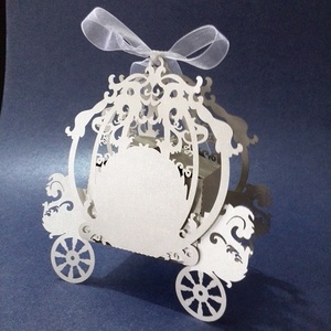 Boîte cadeau découpée au Laser, chariot de conte de fées, pour première <span class=keywords><strong>communion</strong></span> du mariage, personnalisé, 50 pièces - Product Image 3