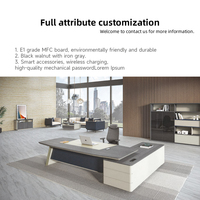 Table de bureau en bois modulaire convertible en forme de L de luxe avec un design moderne pour un usage domestique ou commercial