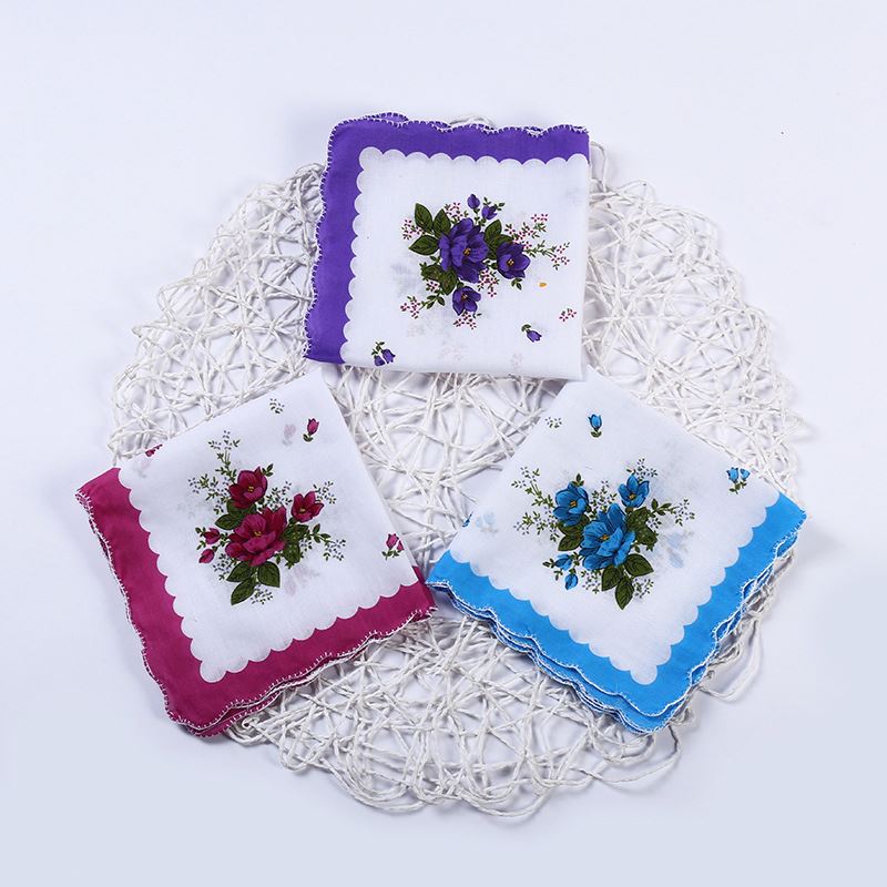 100% хлопковый носовой платок, полотенца, Дамский цветочный носовой платок, тканевые салфетки для украшения вечеринки, цветочный носовой платок
