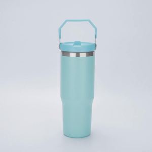 <b>Double</b> <b>Wall</b> Insulated Stainless Steel Travel <b>Cup</b> with Carry Handle, 30oz Tumbler for <b>Coffee</b> and Water - Product Image 1