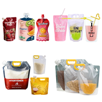 Pochettes souples écologiques biodégradables personnalisées de 50 à 100 ml avec bec verseur à vis pour liquides, réutilisables, pour l'emballage de nourriture pour bébé