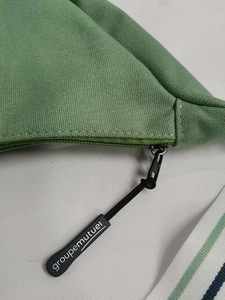 Sac bandoulière demi-lune pour femmes et hommes, petit format, avec plumes et décorations froncées, fermeture éclair géométrique, portable, durable, en coton - Product Image 5