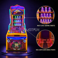 Machine de jeu à monnayeur Frenzy Clown Ball Shooting, jeu d'arcade de lancer de balles Clown Ball Toss avec loterie pour parc d'attractions