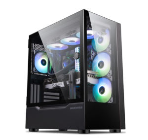 Contrôleur RVB Boîtier de jeu ATX Boîtier PC en verre trempé avec USB 3.0 Boîtier d'ordinateur de bureau tour moyenne et ventilateur de style <span class=keywords><strong>tours</strong></span> - Product Image 1