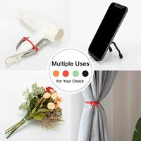 Attaches-câbles en silicone/caoutchouc réutilisables et pliables pour jardin - Attaches-câbles tout usage pour intérieur/extérieur