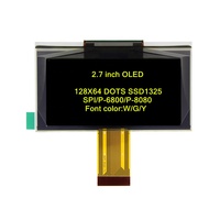 Layar OLED 2.7 Inci 8080 6800 SPI 30pin Putih SSD1325 128x64