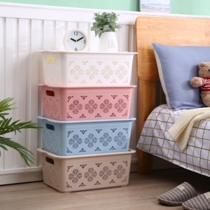Scatole e Contenitori Impilabili, Cesto in Rattan, Scatola di <span class=keywords><strong>Plastica</strong></span> per Organizzazione Cassetti, Contenitore per Vestiti, Organizzatore per Giocattoli <span class=keywords><strong>con</strong></span> <span class=keywords><strong>Coperchio</strong></span> - Product Image 5
