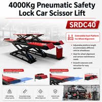 Cric hydraulique robuste à double plateforme encastré, capacité 4000 kg, avec verrou pneumatique de sécurité, pour alignement de roues et atelier de réparation automobile