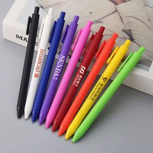 Wholesale Macaron Color Spray Glue Press Type Medium Oil Pen Promotional Advertising Pen Custom Logo Plastic Ballpoint Pen - Product Image 3