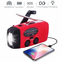 Radio solaire d'urgence 2000 mAh avec alarme SOS et antenne télescopique pour la préparation aux ouragans, la communication de secours, commande en gros