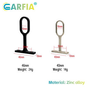 Soporte de Varilla para Armario <span class=keywords><strong>Garfia</strong></span> de Aleación de Zinc, Soporte Ovalado para Barra de Armario de 15 mm x 30 mm - Product Image 2