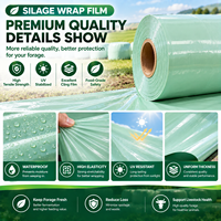 Film d'emballage pour ensilage LLDPE personnalisé, anti-UV, résistant aux perforations, pour le stockage de l'ensilage de l'herbe, du maïs et des fourrages