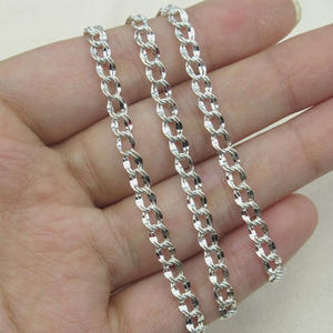 Vente en gros 925 argent sterling rhodié 5mm largeur 22 pouces longueur chaîne cubaine Hiphop hommes chaîne collier - Product Image 2