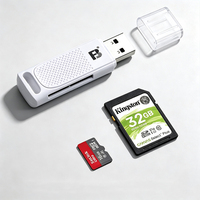Lector de Tarjetas USB 3.0 2 en 1, Lector de Tarjetas de Memoria SD TF, Adaptador Multitarjeta de Alta Velocidad para Computadora Portátil