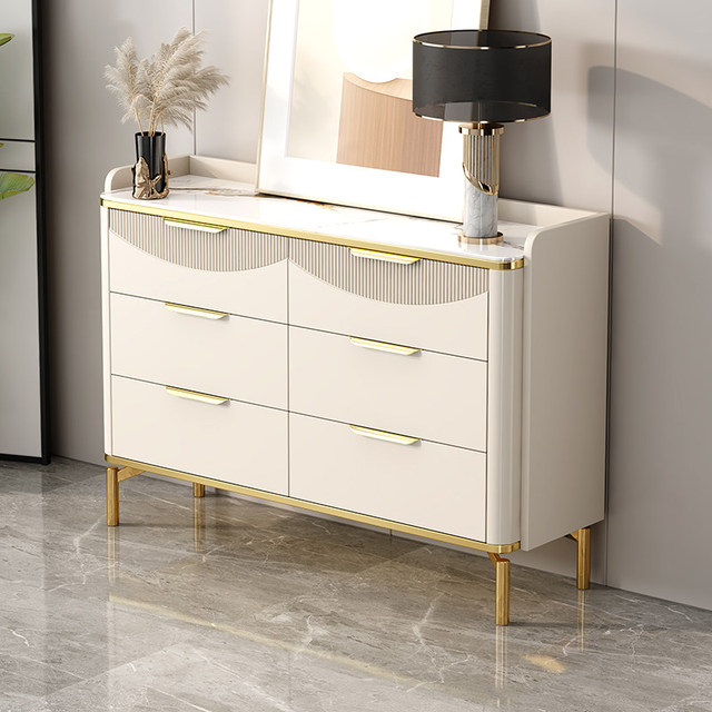 Solid Wood Bedroom Drawer Cabinet Storage Cabinet Modern Living Room Luxury Dining Side Cabinet