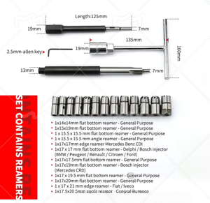 Juego de cortadores de asiento de inyector diésel profesional, limpieza y descarbonización, escariadores de 15mm-21mm, paquete removedor de carbono - Product Image 3