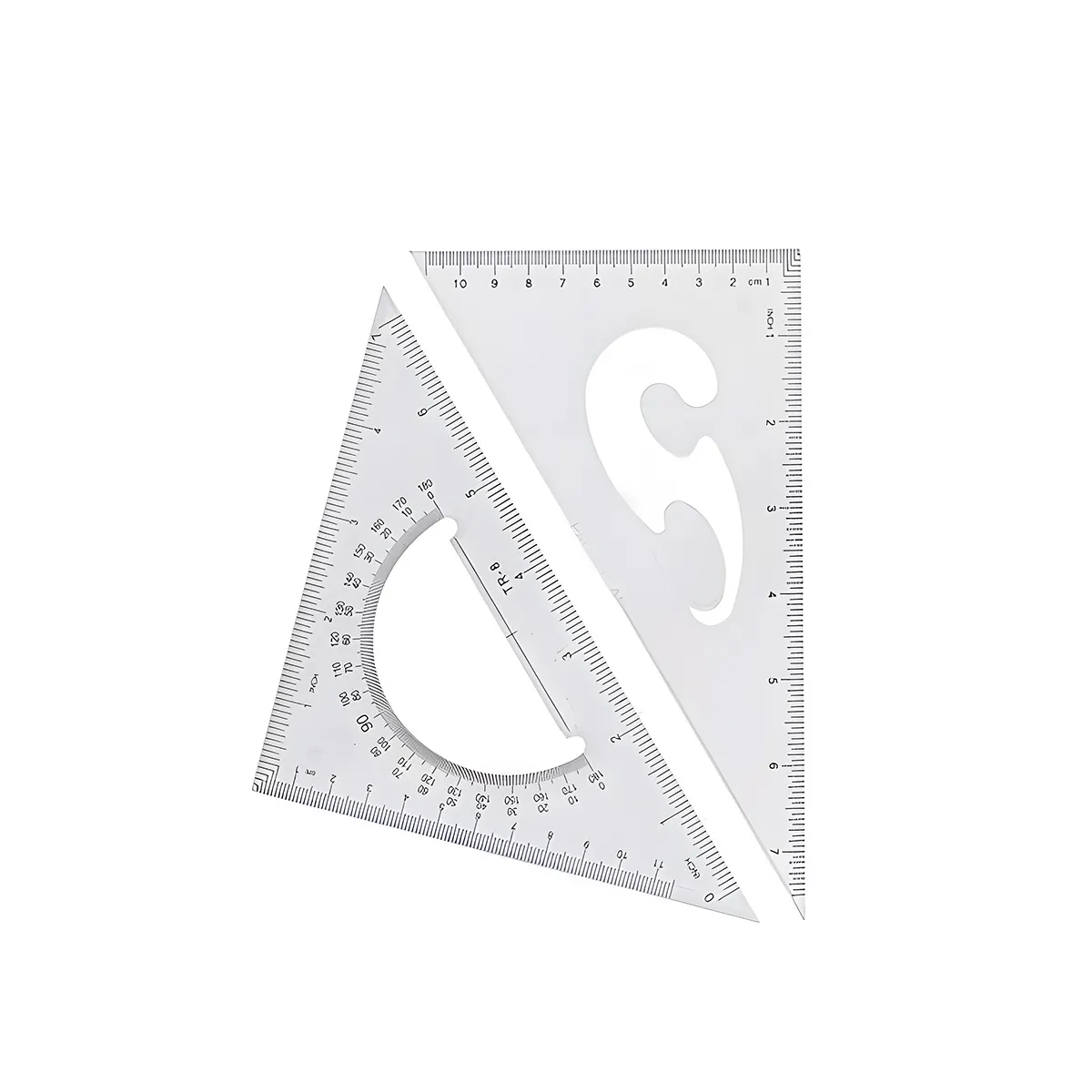 Set di righelli acrilici strumenti di geometria matematica righello di misurazione matematica da 11 pollici Plexiglass righello di classificazione del triangolo di cucito
