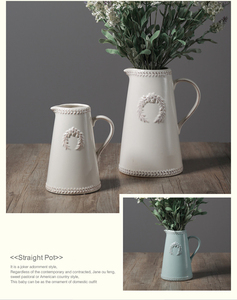 Jarrón de Cerámica Blanco Simple de Alta Calidad, Estilo Moderno, Adorno Decorativo Mediterráneo para Hogar y Jardín - Product Image 5