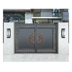 Maison Jardin Barrières de Sécurité de Luxe Grille Coulissante Balançoire Entrée Aluminium Porte Principale <span class=keywords><strong>en</strong></span> Fer Forgé Designs avec <span class=keywords><strong>Serrure</strong></span> Intelligente - Product Image 4