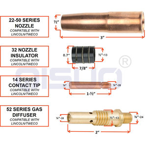 Torcia per saldatura MIG da 15 piedi 250A, ricambio per Tweco # 2 connettori Tweco K533 compatibili con Lincoln 200/250L - Product Image 5