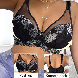 Nouvelle lingerie ultra-fine en dentelle brodée florale gothique grande taille avec coussinets de poitrine non amovibles, vente en gros - Product Image 4