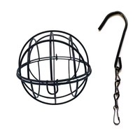 Mangeoire à oiseaux en métal en forme de boule avec chaîne de suspension, anti-écureuil, pour jardin extérieur, mangeoire à colibris en forme de boule, mangeoire à herbe