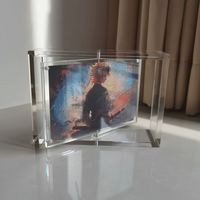 Cadre photo rotatif double face en acrylique transparent, support de table pour affichage, cartes de menu, décoration de bureau et de maison, fabriqué en Chine