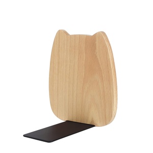 Wood <strong>Bookends</strong> for Shelves <strong>Cute</strong> Book Stopper Beech Book Holder Book Ends for Home Office Desk Decor - Product Image 1