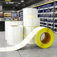 Rouleau d'étiquettes d'expédition thermiques directes personnalisées 4"x6" en glassine avec doublure jaune et blanche, autocollant code-barres étanche pour la logistique