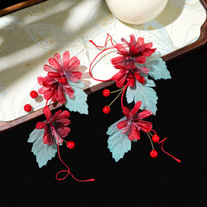 Coiffe Hanfu en soie de style antique haut de gamme, conçue à la main, avec fleurs artisanales, épingle à cheveux douce, pour maquillage et coiffure Hanfu. - Product Image 2