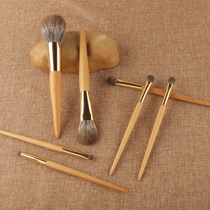 Light Beech Wood Animal Hair 7-Piece Makeup Brush Set <b>Blush</b> Foundation Eyeshadow Brushes Natural Hair Wooden Handle - Product Image 1