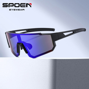 Lunettes de soleil sportives SPOEN, monture intégrale, polarisées, UV400, coupe-vent, pour le cyclisme et les activités de plein air - Product Image 1