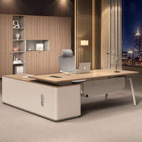 Ensemble bureau et chaise de direction moderne et simple LBZ-127X avec structure en L et options de rangement pour une personne