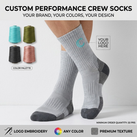 Gym Chaussettes De Luxe Qualité Mode Coton Hommes Crew Chaussettes Broderie Logo Imprimer Gym Chaussettes Personnalisées