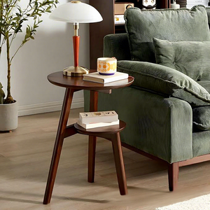 Modern Minimalist Wooden Double-layer <strong>Side</strong> <strong>Table</strong> <strong>Storage</strong> for Living Room Bedroom-Ornaments Sundries Living Room Furniture - Product Image 1