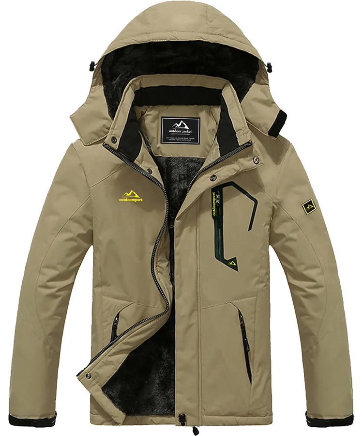Apparel Manufacturers Streetwear Fleece Jackets For Men Winter Water Resistant Male Windbreaker Hoodie Men's Jackets   Coats