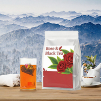 Teh Celup Rasa Teh Hitam Mawar yang Dapat Disesuaikan, Teh Bunga Kering, Campuran Herbal Penghangat Perut