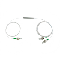 Divisor PLC de Fibra Óptica de 2 Vías y 0.9mm 1:2, Mini Tubo de Acero, Conector LC APC, FTTH, 1 Año de Garantía, OEM