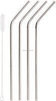 Paille à boire en métal réutilisable en acier inoxydable 304, couleur bambou, écologique