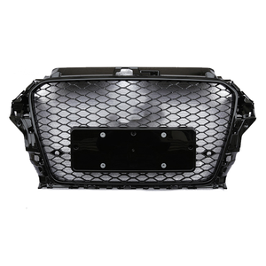 Rejilla delantera de fibra de carbono para <span class=keywords><strong>coche</strong></span> <span class=keywords><strong>A3</strong></span> S3 estilo RS3 rejilla de parachoques delantero negro brillante con Quattro para <span class=keywords><strong>Audi</strong></span> <span class=keywords><strong>A3</strong></span> S3 8V 2013 2014 2015 2016 - Product Image 2