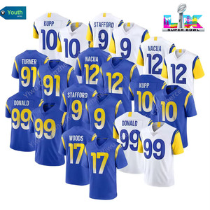 เสื้อเด็กทีมลอสแอนเจลิส 12 ปูก้า นาควา 17 ดาวันเต อดัมส์ 9 สแตฟฟอร์ด 8 #   เสื้อฟุตบอลอเมริกันแบบเย็บติดลายพิเศษ รุ่นลิมิเต็ดจากอเมริกา - Product Image 1