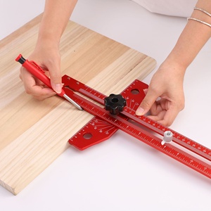 Multi-function 350mm Aluminum Alloy T-type Scribe Ruler Woodworking Precision Mark Measuring Ruler with Pencil - Product Image 2