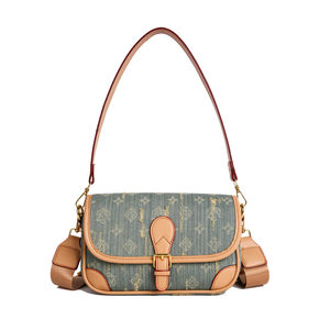 กระเป๋าผ้าเดนิมแฟชั่นอเนกประสงค์บุโพลีเอสเตอร์พร้อมช่องใส่ของใต้วงแขน พกพาสะดวกและมีซิปปิด รุ่นใหม่ปี 2025 - Product Image 1