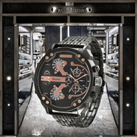 Montre à quartz pour homme Oulm OU02 avec cadran carré, luxe, mode, CHARM, double fuseau horaire, mouvement Seiko, boîtier en alliage, bracelet en or blanc