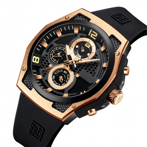 Montre à quartz pour homme NF8051T, nouvelle mode, étanche, bracelet en silicone, classique, pour affaires, avec date, 22 mm, 44 mm - Product Image 1