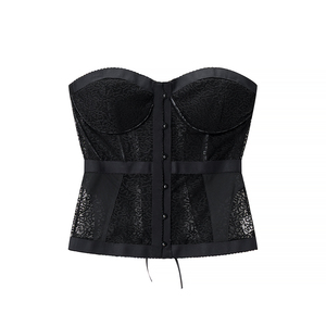 Top Corto Casual alla Moda per Donna, Senza <span class=keywords><strong>Spalline</strong></span>, con Lacci sulla Schiena, in Tinta Unita, Disponibile in 2 Colori - Product Image 2