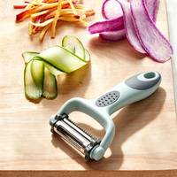 Keuken Gadgets Groente Fruit Multifunctionele Draaibare Scherpe Rechte Gezaagde Julienne Messen Y 3-in-1 Schilmes Snijder Schaaf