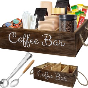 <b>Coffee</b> Bar Storage Box 32cm Rectangle With Handle Removable Insert For <b>Coffee</b> Bean Storage - Product Image 2