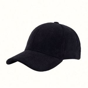 Wholesale Factory Custom Black Corduroy Blank Hats 6 Panel Corduroy Baseball Cap With Embroidery logo - Product Image 4