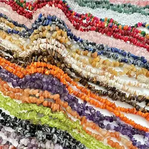 JC wholesale natural crushed stone handmade beads colourful bracelet pendant making loose natural stone irregular beads